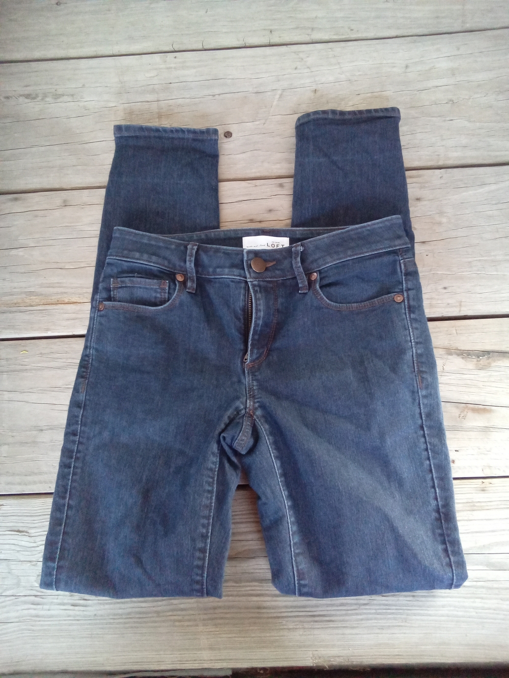 LOFT Curvy Skinny Jeans Dark Wash Denim Size 25 / 0
